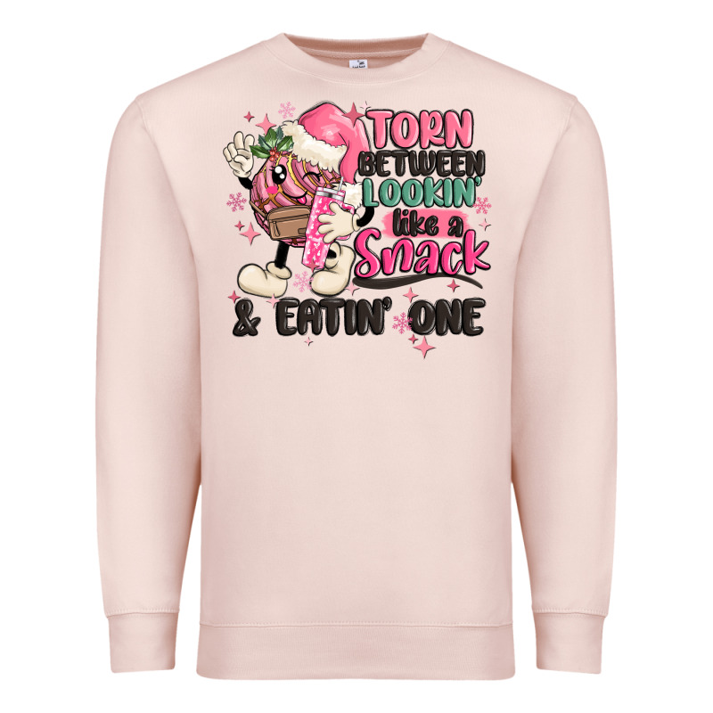Torn Between Lookin' Like A Snack And Eatin' One Premium Sweatshirt by MaliasSmallBusiness | Teevron