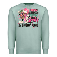 Seafoam torn between lookin' like a snack and eatin' one Premium Sweatshirt - MaliasSmallBusiness