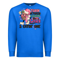 True Royal torn between lookin' like a snack and eatin' one Premium Sweatshirt - MaliasSmallBusiness