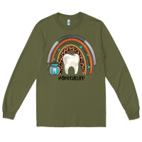 Army Green dentallife rainbow Long Sleeve Tee - JahusDesignShop