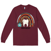 Burgundy dentallife rainbow Long Sleeve Tee - JahusDesignShop