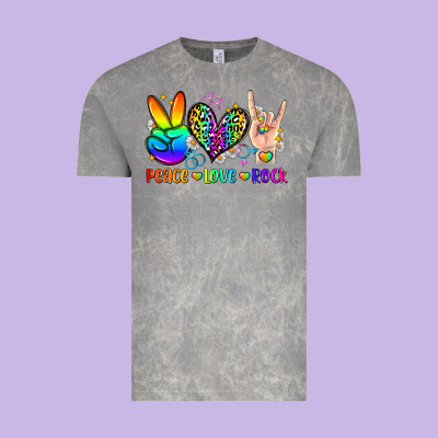 Peace Love Rock Vintage Tee Designed By Zillion Design Studio