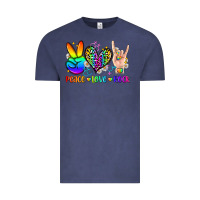 Vintage Denim peace love rock Vintage Tee - Zillion Design Studio