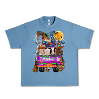 Pebble Blue Hallloween Farm animals Truck Urban Heavy Tee - CowhideDigitalArt