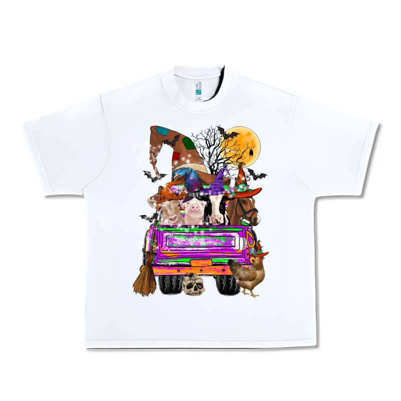Hallloween Farm Animals Truck Urban Heavy Tee by CowhideDigitalArt | Teevron