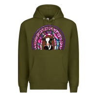 Army Green rainbow cow Premium Hoodie - AdoDesignShop