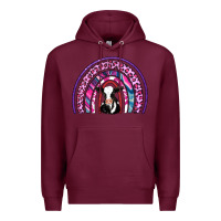 Burgundy rainbow cow Premium Hoodie - AdoDesignShop