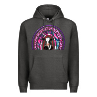 Charcoal Heather rainbow cow Premium Hoodie - AdoDesignShop