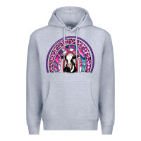 Heather Grey rainbow cow Premium Hoodie - AdoDesignShop