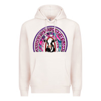 Pale Pink rainbow cow Premium Hoodie - AdoDesignShop
