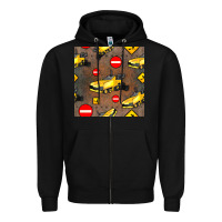 Black asphalt paver seamless pattern Zipper Hoodie - BundleAndBundleShop