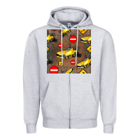 Heather Grey asphalt paver seamless pattern Zipper Hoodie - BundleAndBundleShop