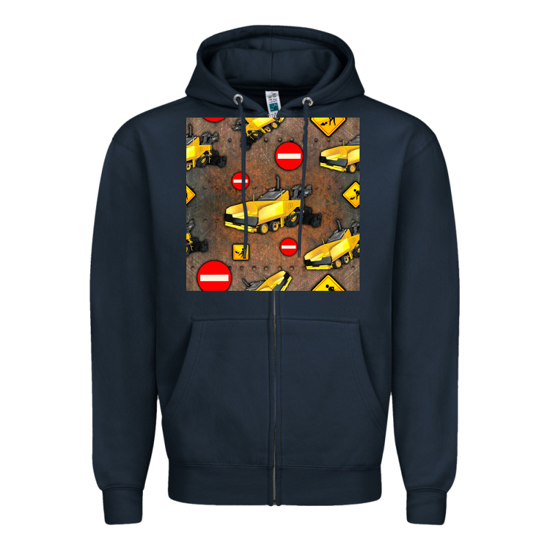 Asphalt Paver Seamless Pattern Zipper Hoodie by BundleAndBundleShop | Teevron