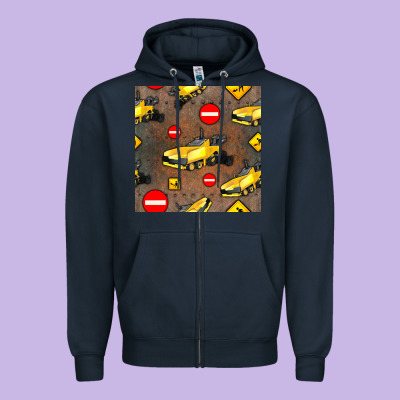 Asphalt Paver Seamless Pattern Zipper Hoodie Designed By Bundleandbundleshop