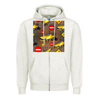 Oatmeal Heather asphalt paver seamless pattern Zipper Hoodie - BundleAndBundleShop