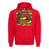 Red asphalt paver seamless pattern Zipper Hoodie - BundleAndBundleShop