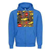 True Royal asphalt paver seamless pattern Zipper Hoodie - BundleAndBundleShop