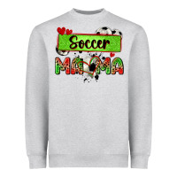 Heather Grey soccer mama with leopard Heavyweight Sweatshirt - Zillion Design Studio