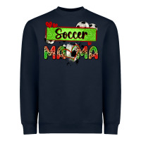 Navy soccer mama with leopard Heavyweight Sweatshirt - Zillion Design Studio