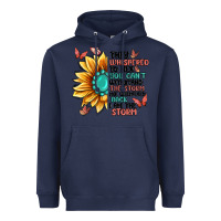 Navy they whispered to her you can't withstand the stor Heavyweight Hoodie - MaliasSmallBusiness