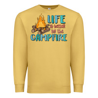 Antique Gold life is better by the campfire Premium Sweatshirt - MaliasSmallBusiness