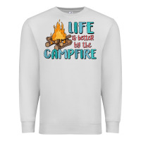 Dove Grey life is better by the campfire Premium Sweatshirt - MaliasSmallBusiness
