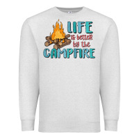 Oatmeal Heather life is better by the campfire Premium Sweatshirt - MaliasSmallBusiness