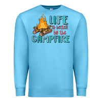 Ocean Blue life is better by the campfire Premium Sweatshirt - MaliasSmallBusiness