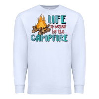White life is better by the campfire Premium Sweatshirt - MaliasSmallBusiness