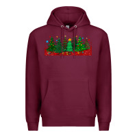 Burgundy christmas trees libbey glass Premium Hoodie - BundleAndBundleShop