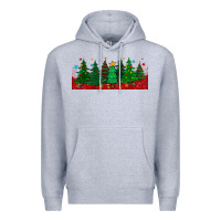 Heather Grey christmas trees libbey glass Premium Hoodie - BundleAndBundleShop