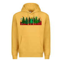 Mustard christmas trees libbey glass Premium Hoodie - BundleAndBundleShop