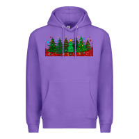 Purple christmas trees libbey glass Premium Hoodie - BundleAndBundleShop
