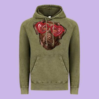 Vintage Hoodie labrador retriever with love glass