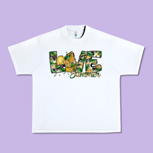 Love Summer Lemon Urban Heavy Tee Designed By Sublimationcraftshop