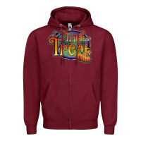 Burgundy trick or treat black Zipper Hoodie - JahusDesignShop