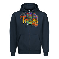 Navy trick or treat black Zipper Hoodie - JahusDesignShop