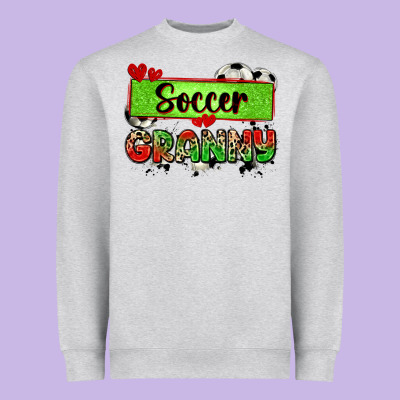 Soccer Granny With Leopard Heavyweight Sweatshirt Designed By Zillion Design Studio