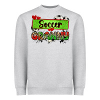 Heather Grey soccer granny with leopard Heavyweight Sweatshirt - Zillion Design Studio