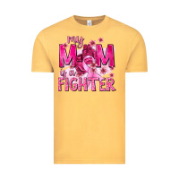 Vintage Mustard My Mom Is a Fighter with Ribbon Vintage Tee - texasbilliewilder