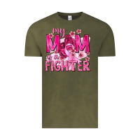 Vintage Olive My Mom Is a Fighter with Ribbon Vintage Tee - texasbilliewilder