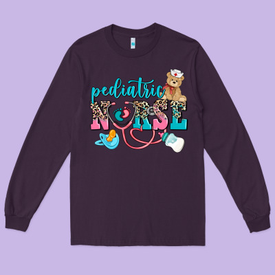 Pediatric Nurse Long Sleeve Tee Designed By Adodesignshop