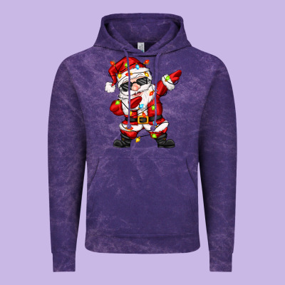 Dabbing Santa With Christmas Lights Vintage Hoodie Designed By Zillion Design Studio