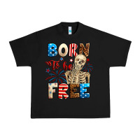 Black Born to be free with skeleton 4th of july Urban Heavy Tee - Neo Western
