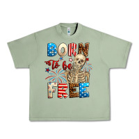 Oil Green Born to be free with skeleton 4th of july Urban Heavy Tee - Neo Western