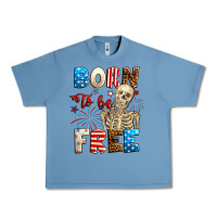 Pebble Blue Born to be free with skeleton 4th of july Urban Heavy Tee - Neo Western