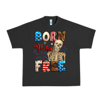 Pigment Black Born to be free with skeleton 4th of july Urban Heavy Tee - Neo Western