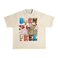 Sandshell Born to be free with skeleton 4th of july Urban Heavy Tee - Neo Western