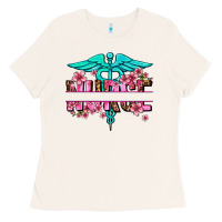 Bone floral nurse preview Ladies Tee - AdoDesignShop