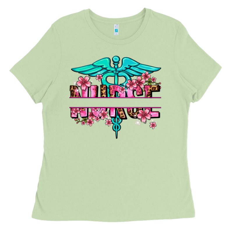 Floral Nurse Preview Ladies Tee by AdoDesignShop | Teevron